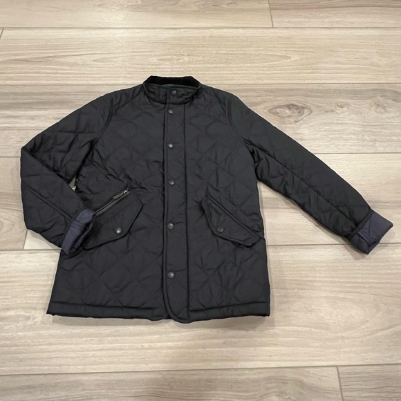 Barbour Chelsea Children's Black Nylon Quilted Zipper/Snap Closure Barn Jacket L - Picture 1 of 7